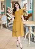  Đầm peplum cổ vest đính nút kiểu form dáng xoè - D3170 