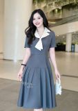  Đầm cổ phối cà vạt form dáng xòe - D3173 