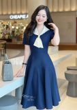  Đầm cổ phối cà vạt form dáng xòe - D3173 