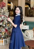  Đầm peplum phối cổ sơ mi giả form dáng xoè - D3177 