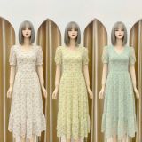  Đầm voan hoa tầng cổ tim form dáng xoè - D3179 