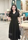  Đầm cổ tim xếp eo cách điệu form dáng xoè - D3180 