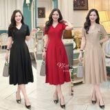  Đầm cổ tim xếp eo cách điệu form dáng xoè - D3180 