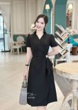  Đầm cổ V nhún eo cách điệu form dáng xoè - D3181 
