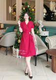  Đầm cổ V nhún eo cách điệu form dáng xoè - D3181 