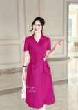  Đầm cổ V nhún eo cách điệu form dáng xoè - D3181 