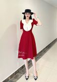  Đầm cổ tim phối bèo cánh bướm form dáng xoè - D3186 