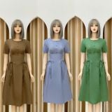  Đầm nhún ngực thắt nơ eo cách điệu - D3190 