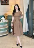  Đầm nhún ngực thắt nơ eo cách điệu - D3190 