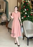  Đầm sơ mi nhấn eo cách điệu form dáng xoè - D3191 