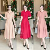  Đầm sơ mi nhấn eo cách điệu form dáng xoè - D3191 