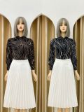  Áo sơ mi hoạ tiết tay dài form dáng suông - D3192 