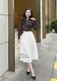 Áo sơ mi hoạ tiết tay dài form dáng suông - D3192 