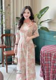  Áo dài hoa cổ trụ form tay lỡ - D3193 