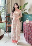  Áo dài hoa cổ trụ form tay lỡ - D3193 