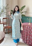  Áo dài hoa cổ trụ form tay lỡ - D3193 