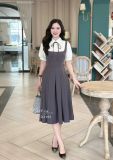  Đầm giả sơ mi form dáng xòe tùng xếp ly - D3195 