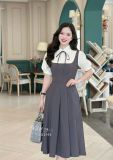  Đầm giả sơ mi form dáng xòe tùng xếp ly - D3195 