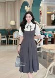  Đầm giả sơ mi form dáng xòe tùng xếp ly - D3195 