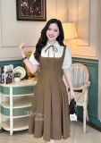  Đầm giả sơ mi form dáng xòe tùng xếp ly - D3195 