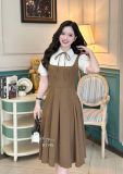  Đầm giả sơ mi form dáng xòe tùng xếp ly - D3195 
