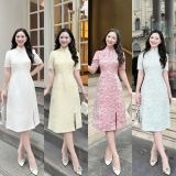  Đầm sườn xám cúc bọc form dáng ôm - D3196 