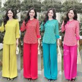  Set bộ bà ba tay dài cổ viền nút bọc - D3197 