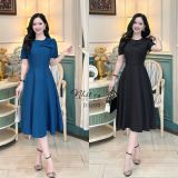  Đầm cổ tròn nơ 2 lớp cách điệu form dáng xoè - D3200 