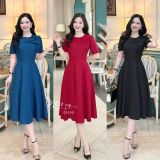  Đầm cổ tròn nơ 2 lớp cách điệu form dáng xoè - D3200 