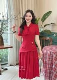  Đầm peplum cổ bèo cách điệu form dáng xoè - D3204 