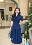  Đầm peplum cổ bèo cách điệu form dáng xoè - D3204 