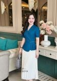  Áo peplum xếp ly đính hạt ngọc - D3210 
