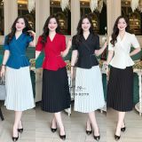  Áo peplum xếp ly đính hạt ngọc - D3210 