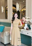  Đầm sọc cổ sơ mi đính nút bọc form dáng ôm - D3211 