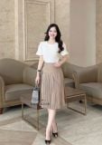  Chân váy ngắn dập ly đính nút kiểu - D3215 