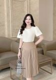  Chân váy ngắn dập ly đính nút kiểu - D3215 