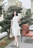  Đầm cổ tròn đính nơ ngực form dáng suông - D3216 