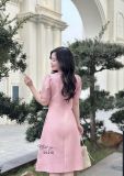  Đầm cổ tròn đính nơ ngực form dáng suông - D3216 