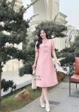  Đầm cổ tròn đính nơ ngực form dáng suông - D3216 