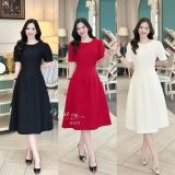  Đầm cổ tròn tay nhún kiểu form dáng xoè - D3217 