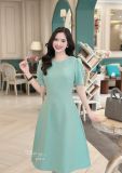  Đầm cổ tròn tay nhún kiểu form dáng xoè - D3217 