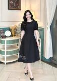  Đầm cổ tròn tay nhún kiểu form dáng xoè - D3217 