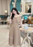  Set đầm 2 dây dáng xoè kèm áo khoác trễ vai - D3219 