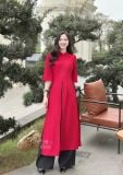  Áo dài cách tân xẻ tà đính cúc bọc - D3222 