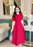  Đầm cổ tròn tay nhún cách điệu form dáng xòe - D3245 