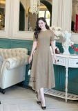  Đầm cổ tròn tay nhún cách điệu form dáng xòe - D3245 