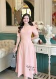  Đầm cổ tròn tay nhún cách điệu form dáng xòe - D3245 