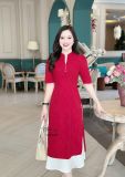  Áo dài cách tân kèm chân váy cổ tàu đính hạt ngọc - D3246 