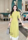  Áo dài cách tân kèm chân váy cổ tàu đính hạt ngọc - D3246 