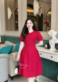  Đầm cổ tròn tay nhún phồng form dáng xoè - D3247 